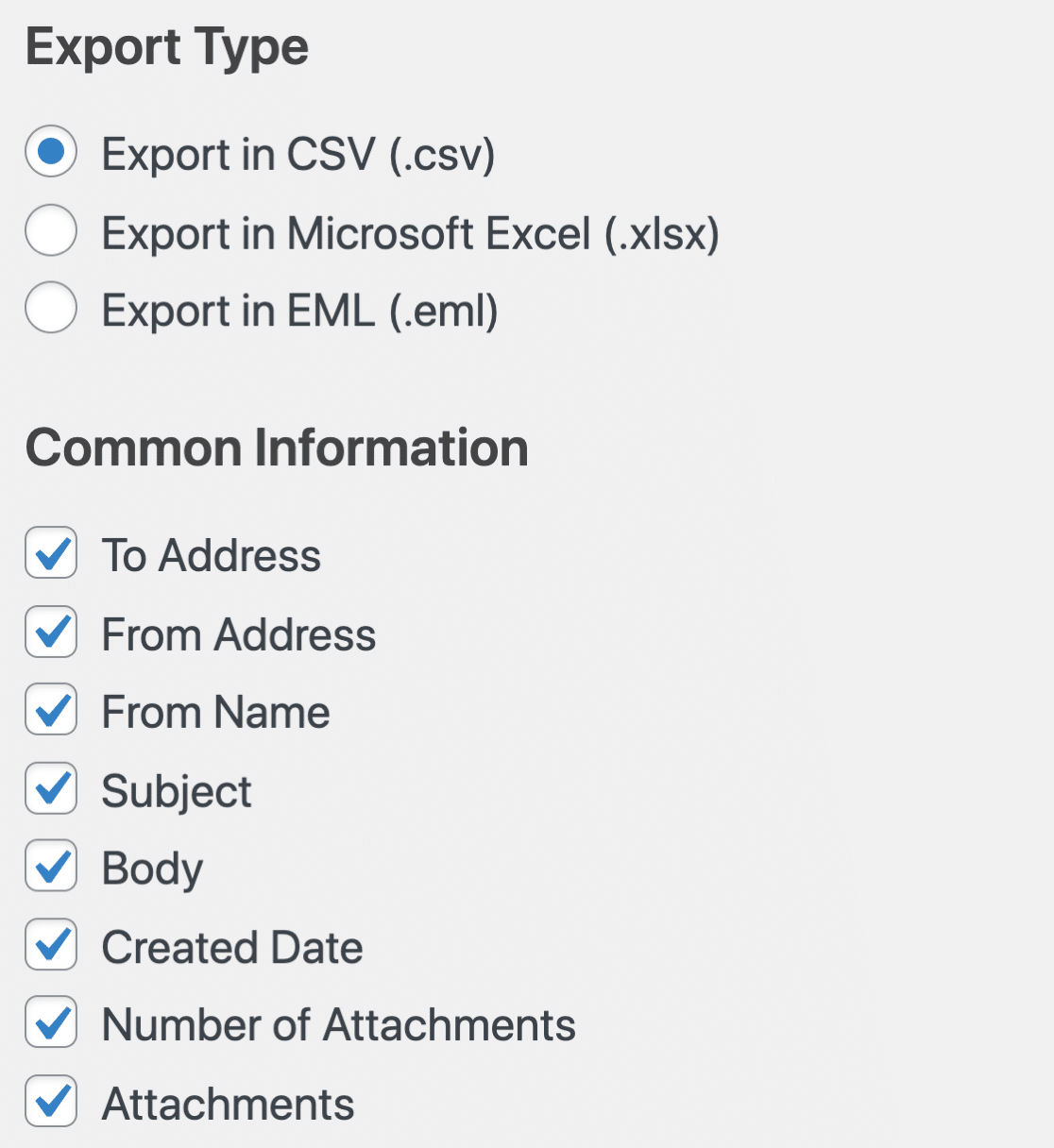 WP Mail SMTP export - common information