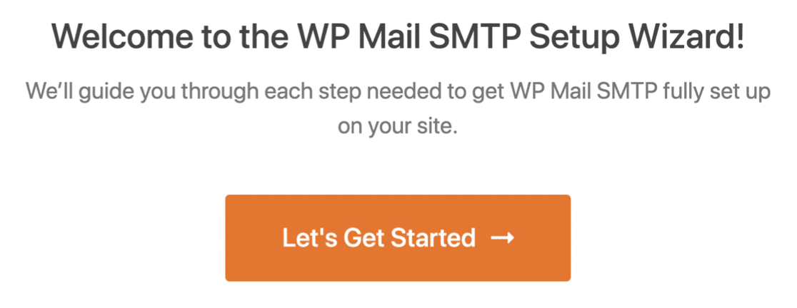 Start the WP Mail SMTP Setup Wizard