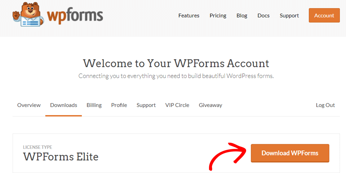Download WPForms plugin