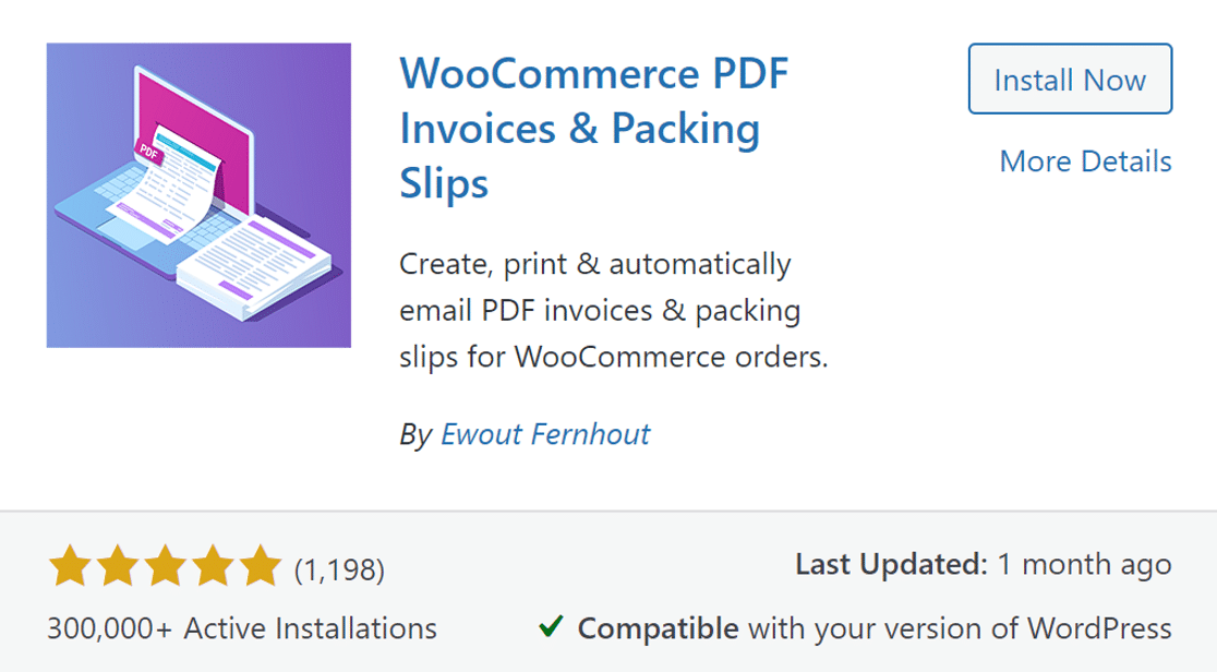 WooCommerce PDF Invoices and Packing Slips