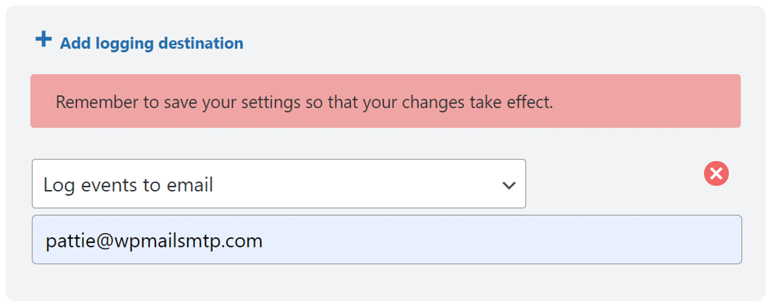 enter an email address to send logs in WP Optimize