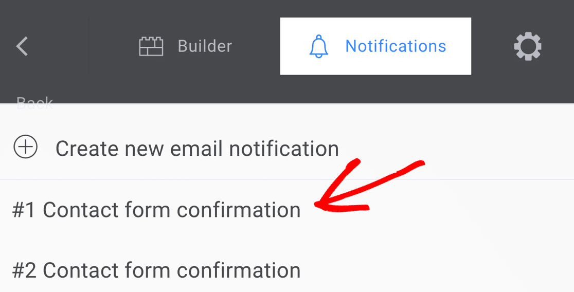 Select Kali Forms notification