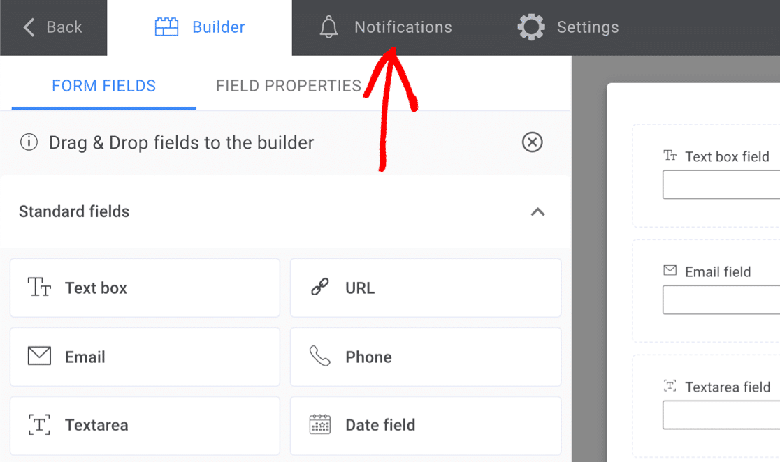 Kali Forms notification settings