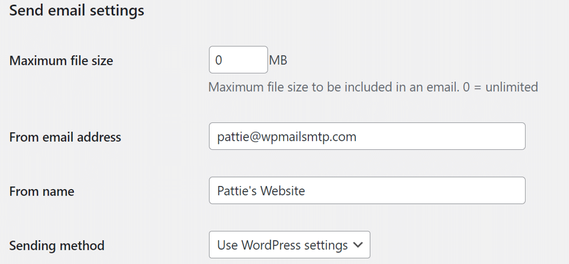 BackWPup send email settings