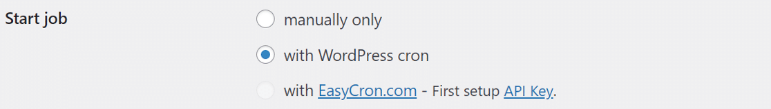 BackWPup start job methods WordPress cron