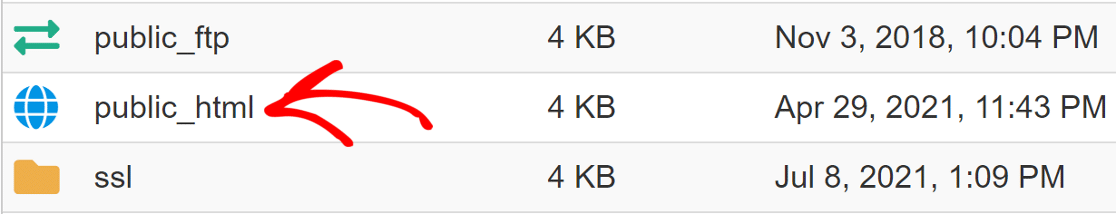 click public html in bluehost cpanel file manager