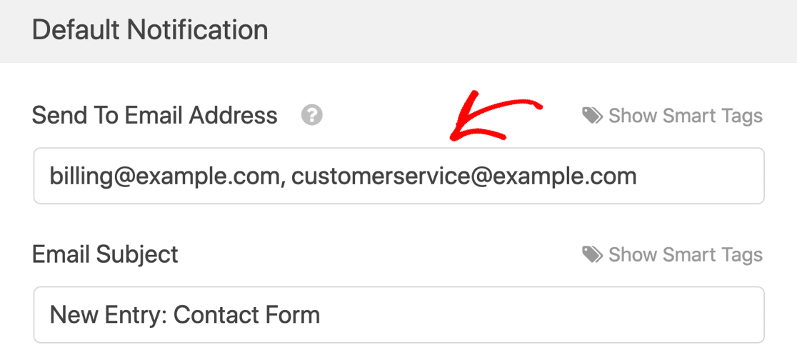 Comma separated notifications in WPForms Lite