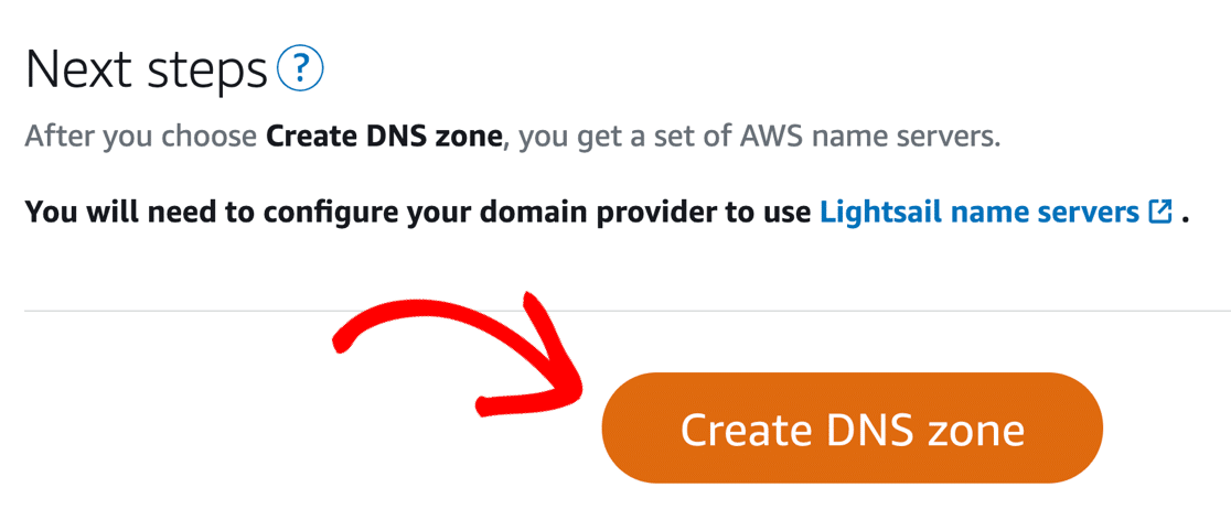 Create DNS Zone in Lightsail