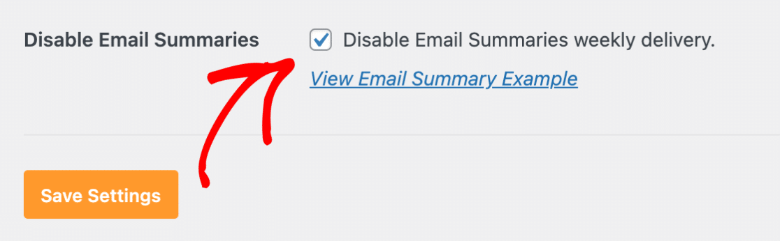 Disable weekly email summaries