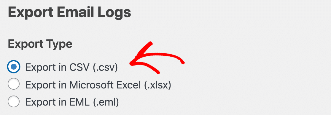 Export email log as CSV