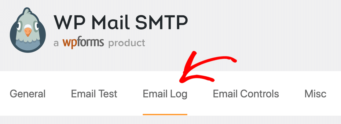 Email log settings tab