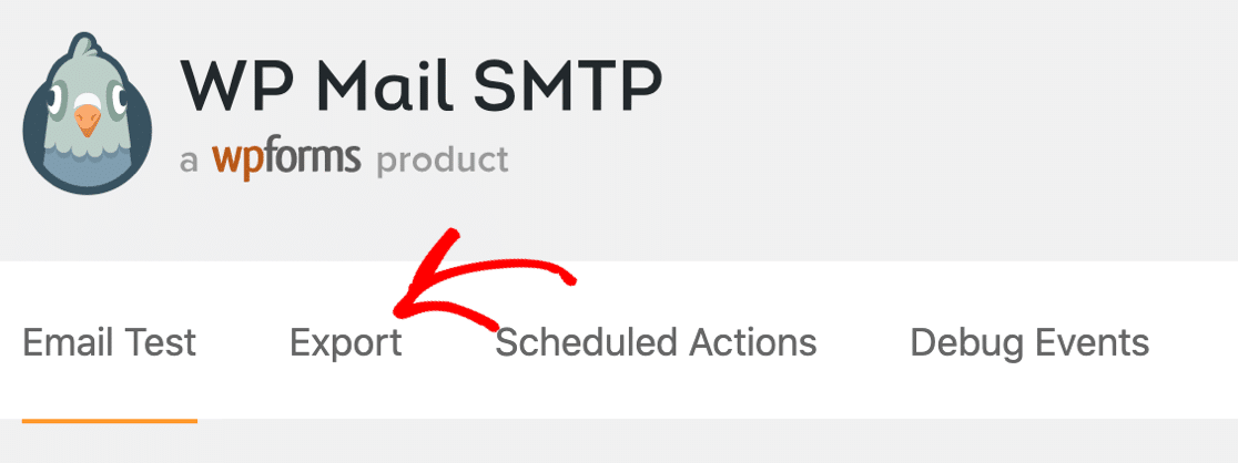 Export tab in WP Mail SMTP