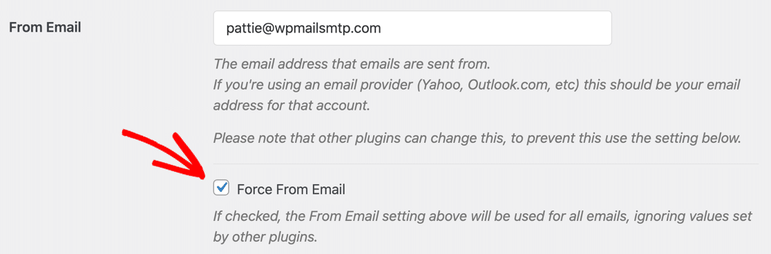 Force the From Email in WordPress