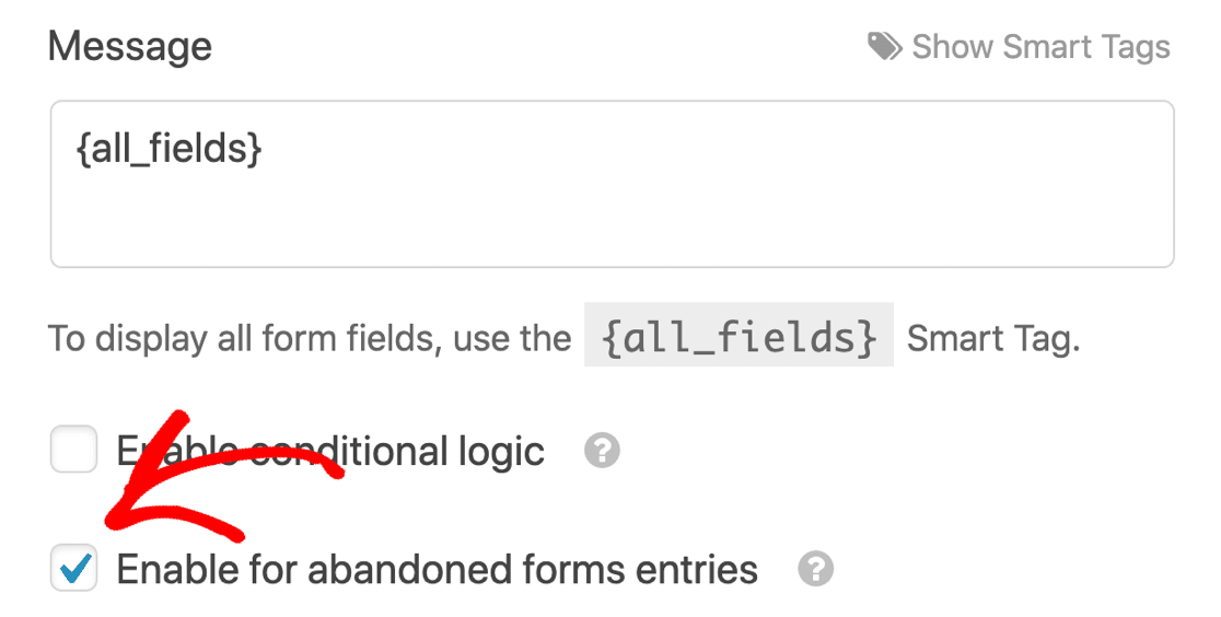 Form abandonment notification in WPForms Pro