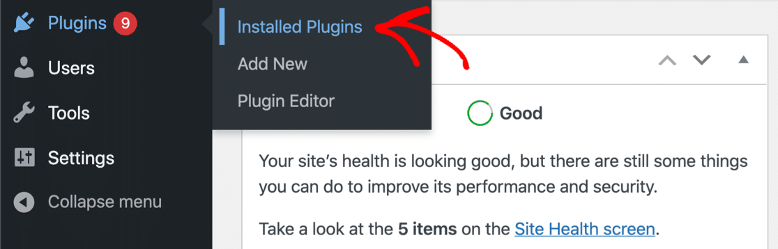 Viewing installed plugins in WordPress