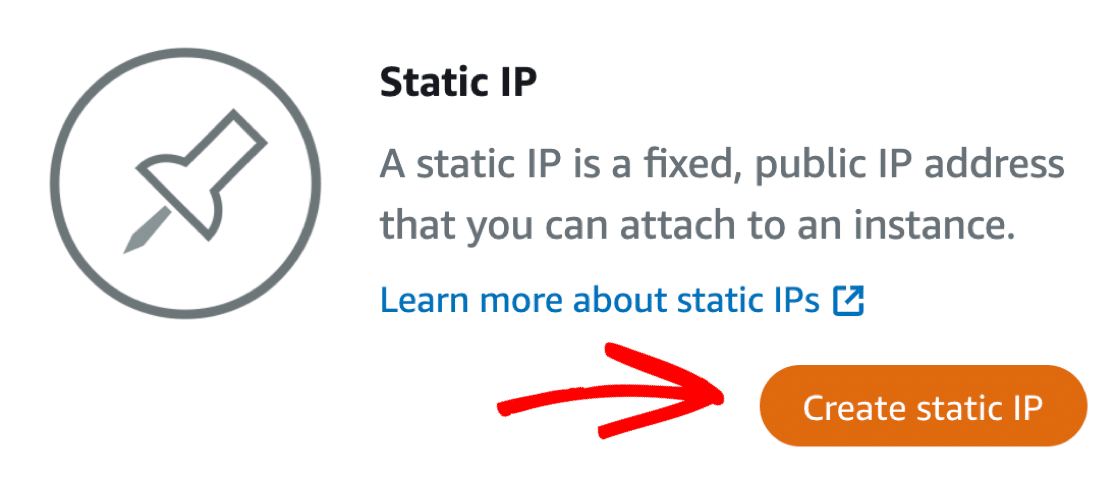 Create static IP in Lightsail
