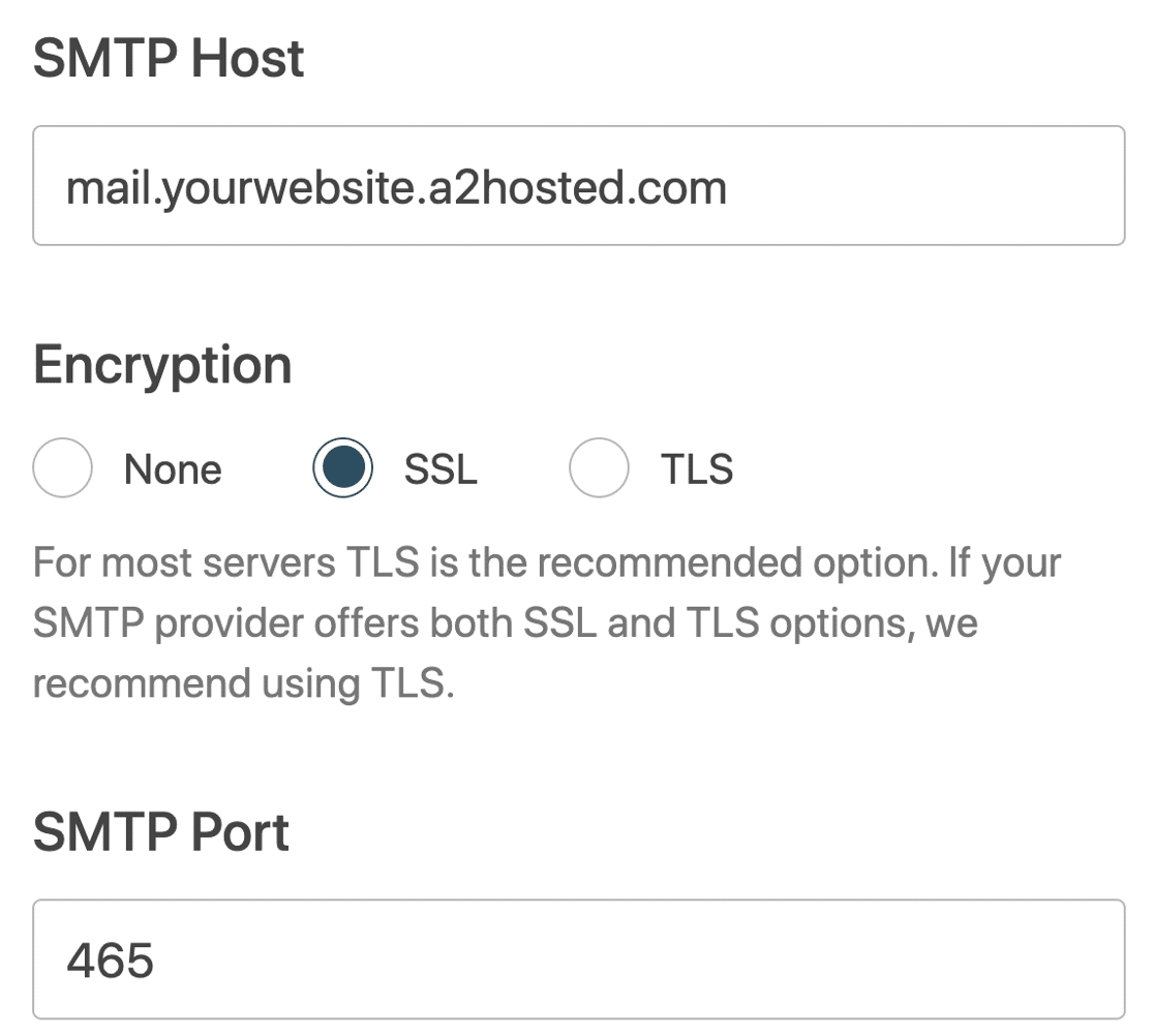 A2 Hosting WordPress SMTP