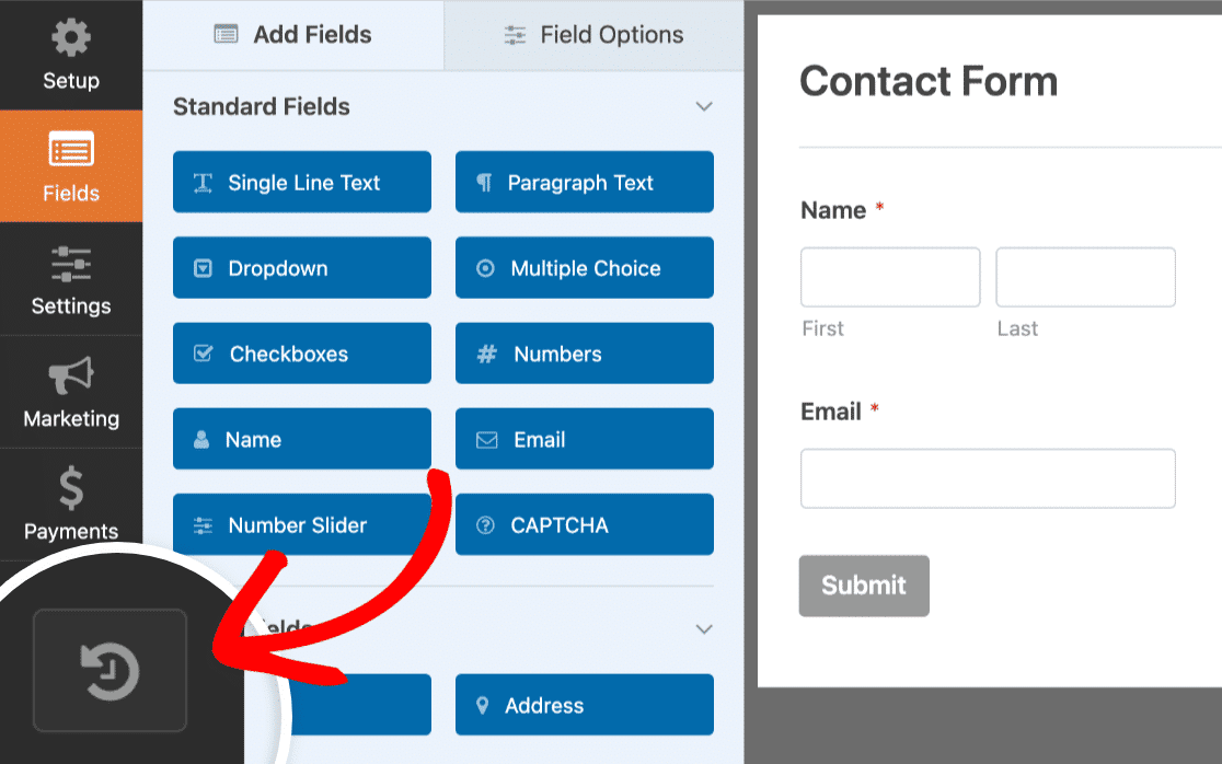 Opening form revisions in WPForms