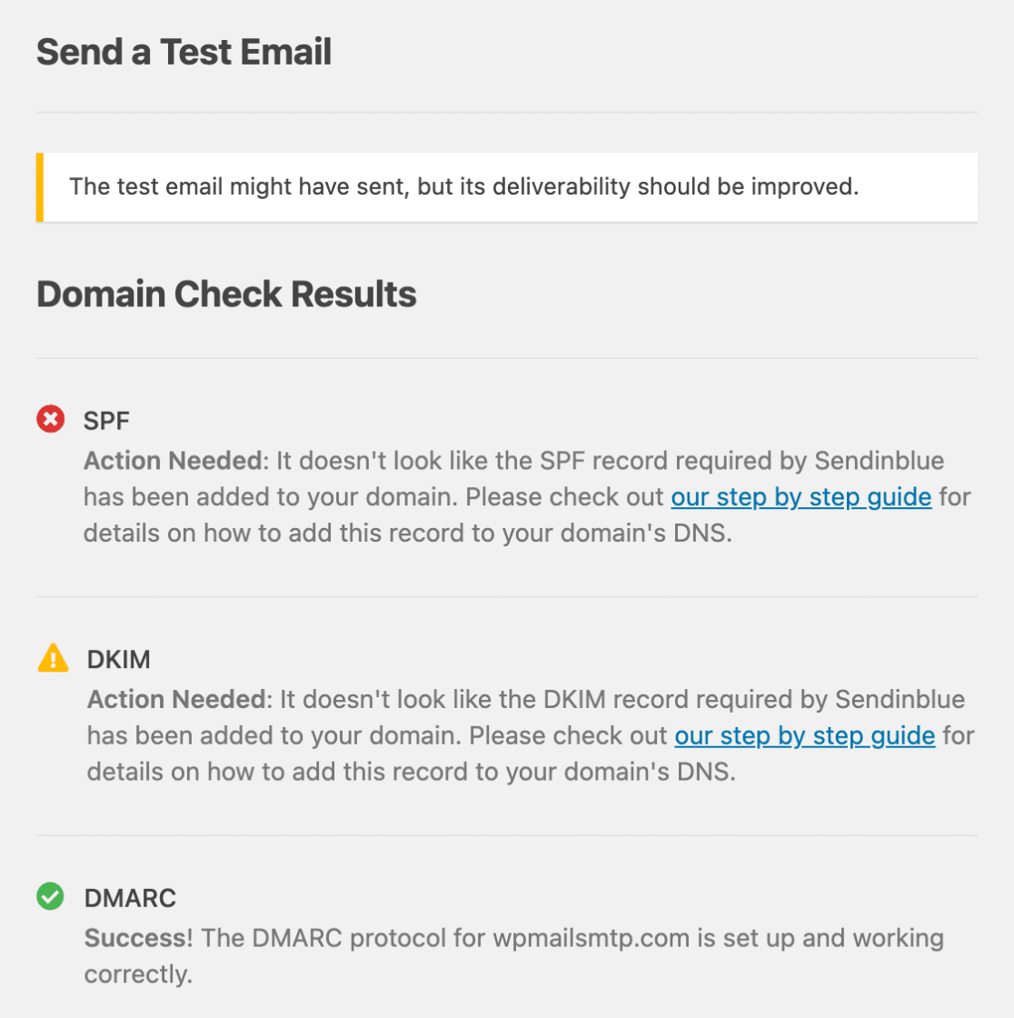 Check DMARC, SPF, and DKIM in WordPress