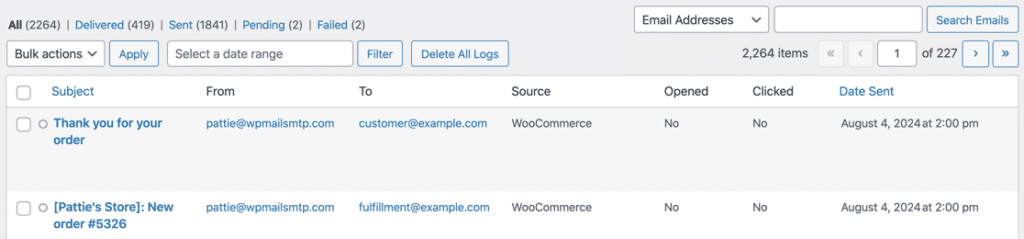 email log woocommerce order - WP Mail SMTP