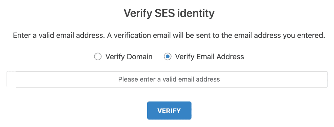 Verify SES with Email