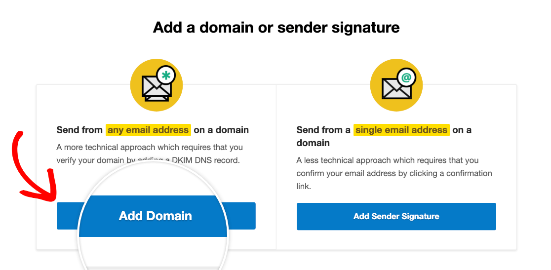 Adding a domain in Postmark