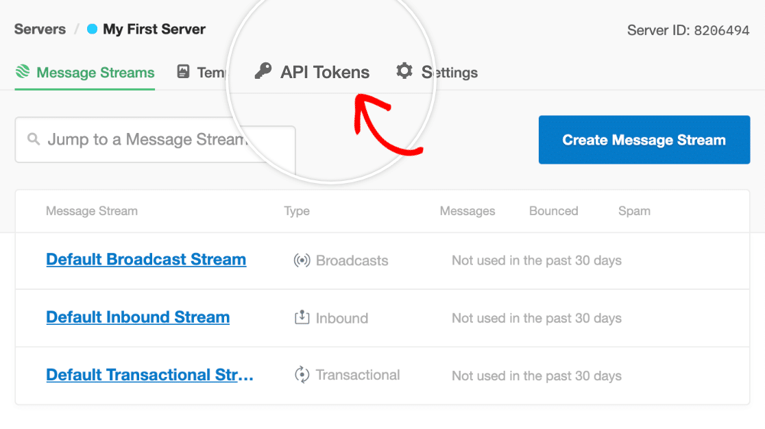 Accessing API Tokens for a Postmark server