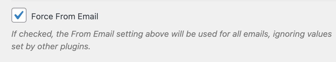 Forcing the From Email in the WP Mail SMTP settings
