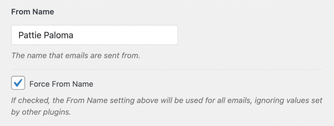 Force From Name Option in WP Mail SMTP