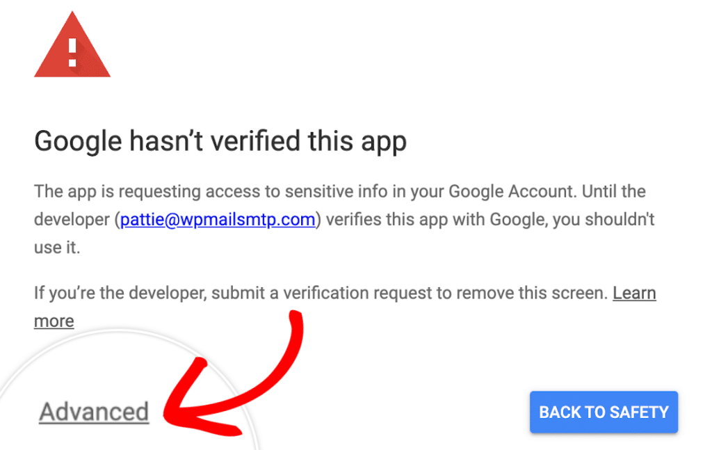 gmail-oauth-warning - WP Mail SMTP