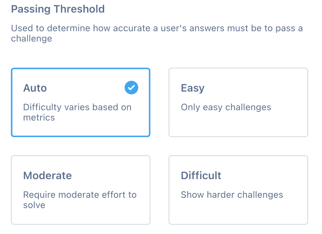 hCaptcha passing threshold