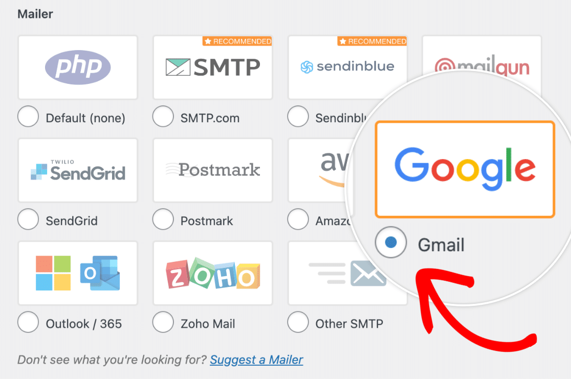 Seleccione el remitente de Gmail