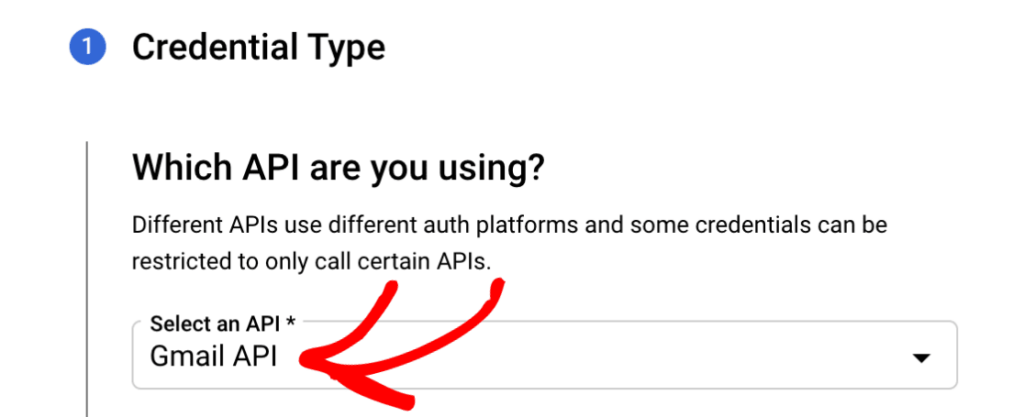 select-gmail-api - WP Mail SMTP Select Gmail API in Cloud Console