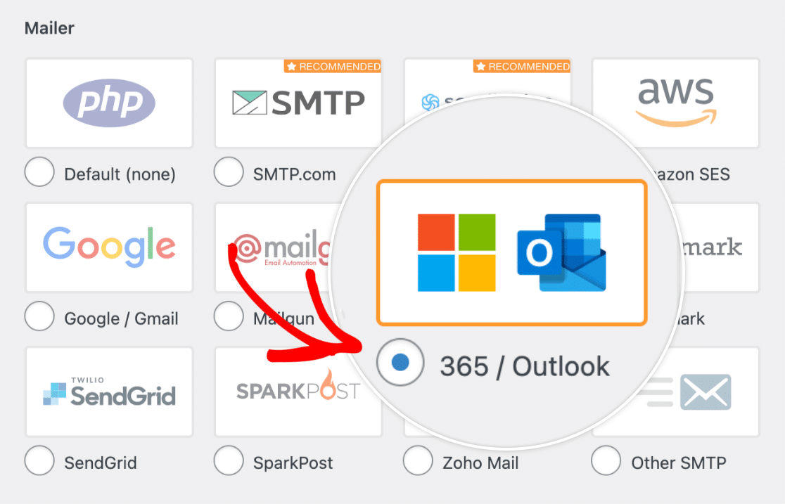 Select Outlook mailer
