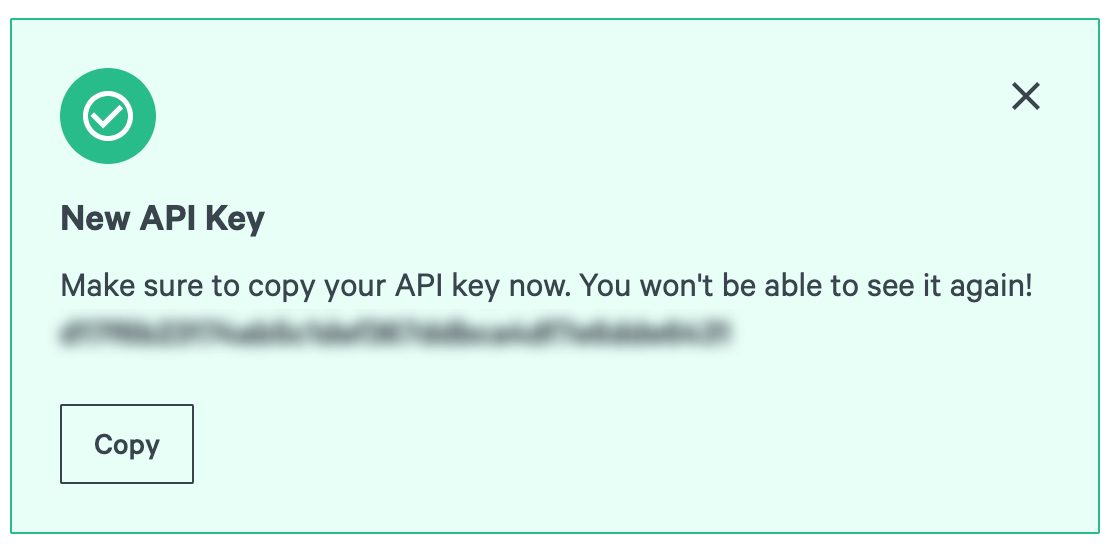 Viewing your SparkPost API key