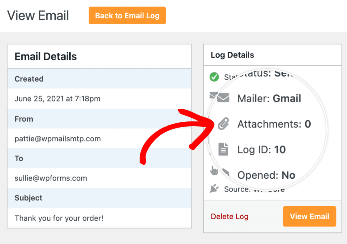 Store email attachments