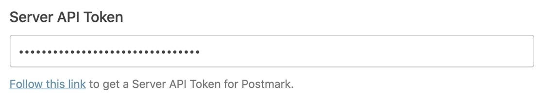 Postmark server API token