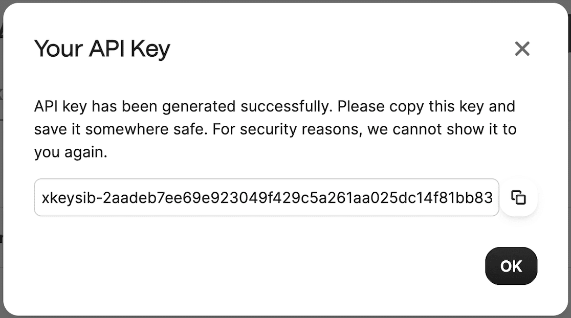 Copy your Brevo API key