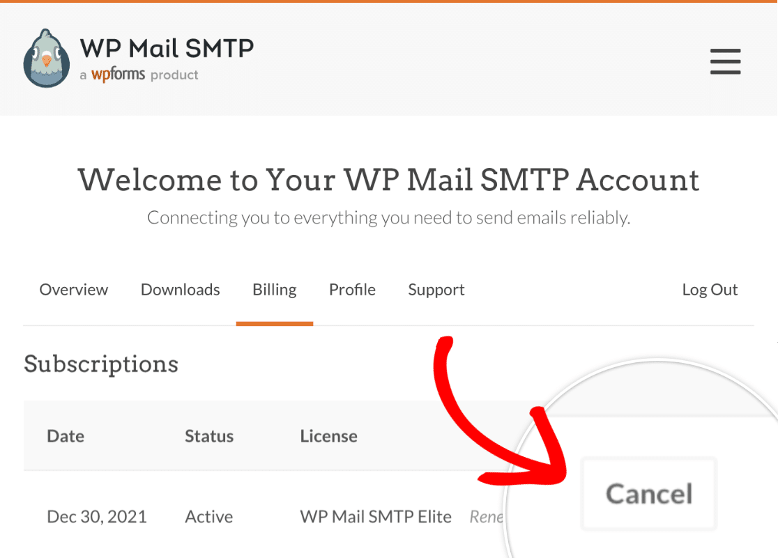Click cancel button