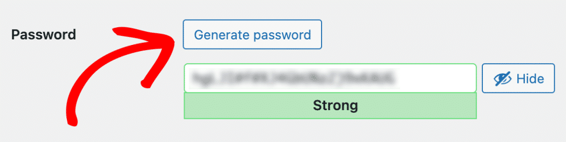 Click generate password button