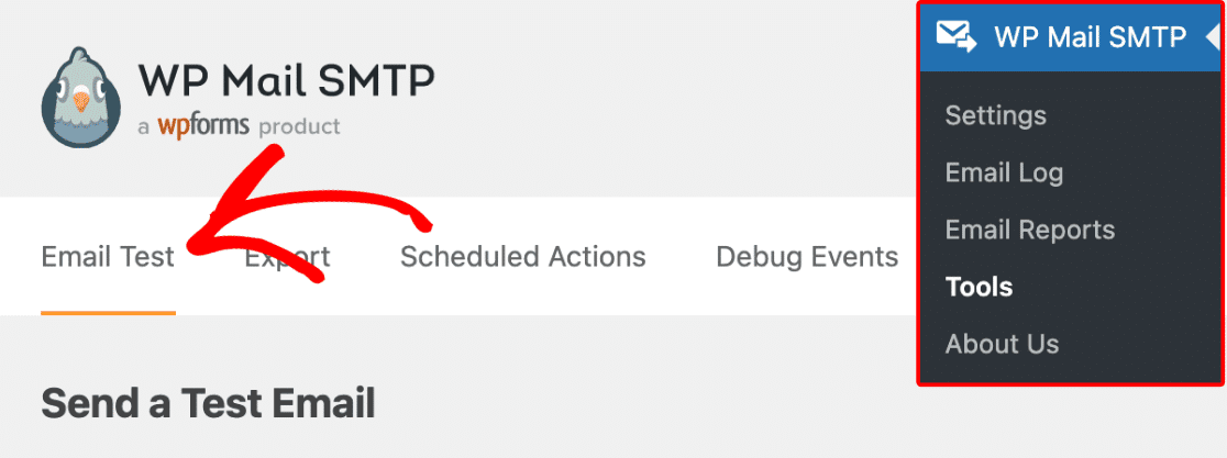 Sending a test email with WP Mail SMTP