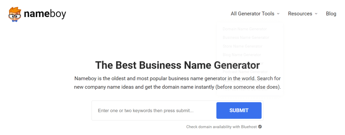 Nameboy business name generator
