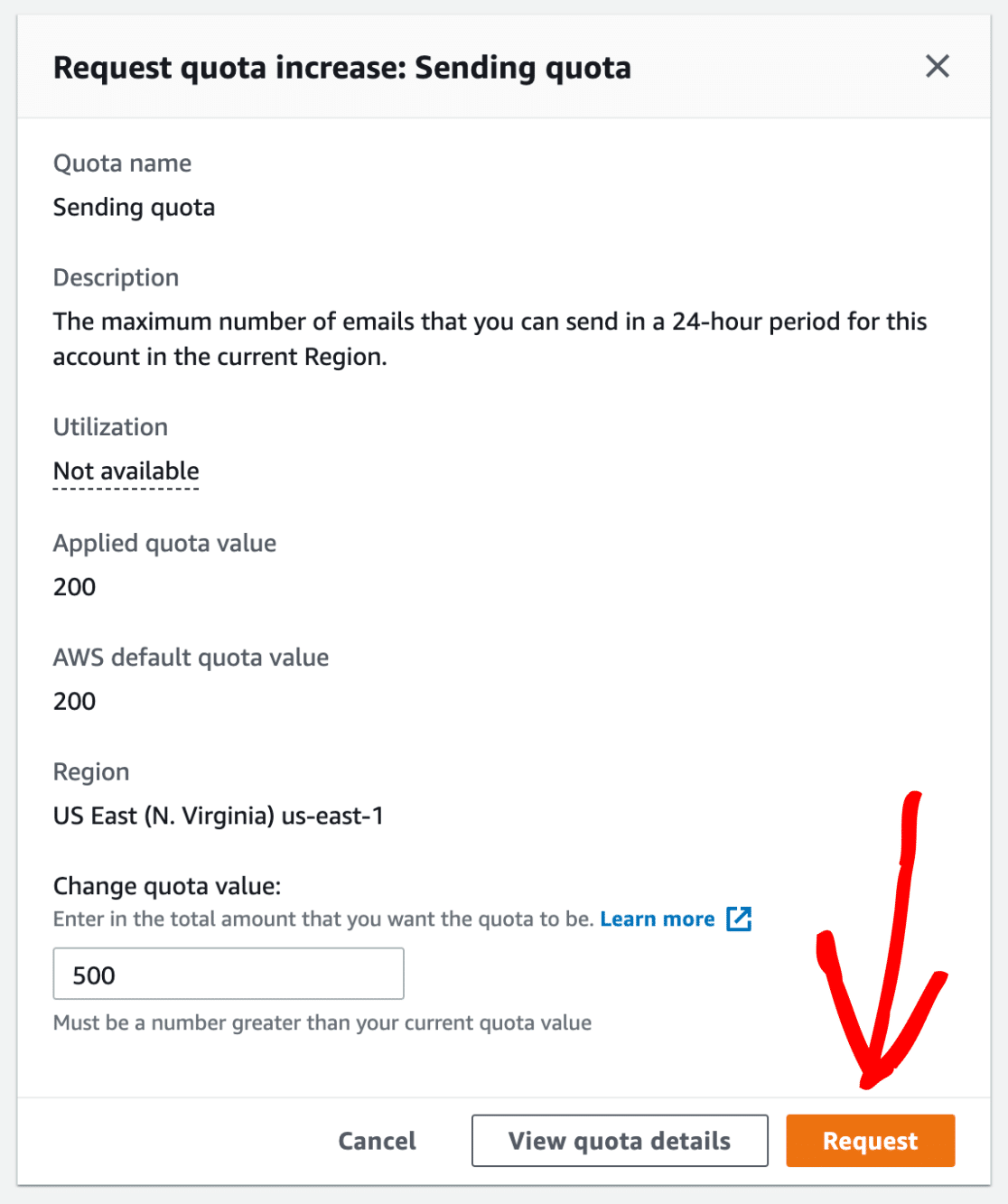 Click request button