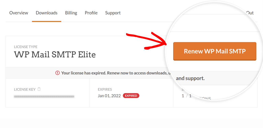 Click the Renew WP Mail SMTP button