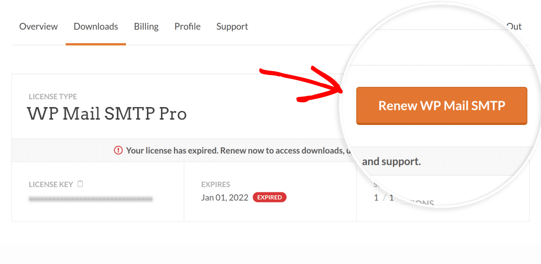 Click Renew WP Mail SMTP button