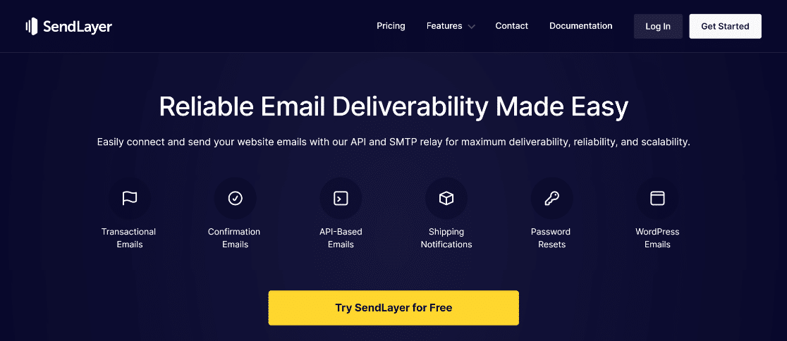 SendLayer homepage