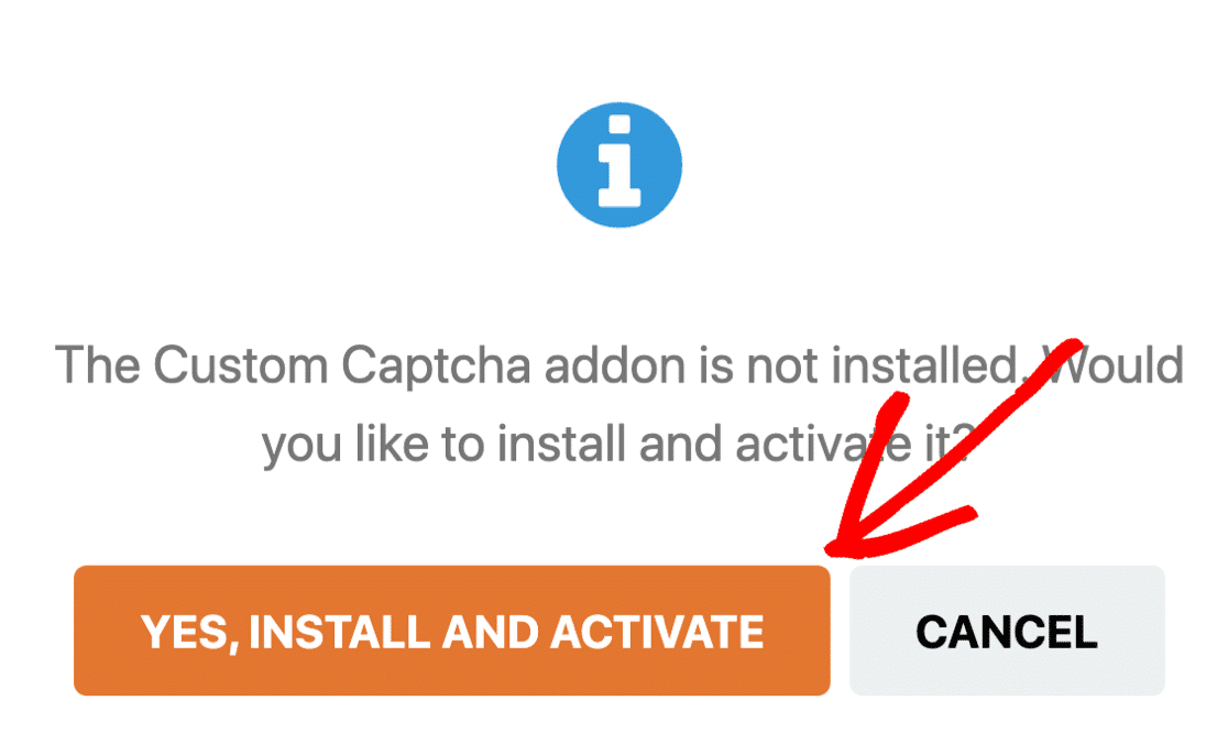 Activate custom captcha