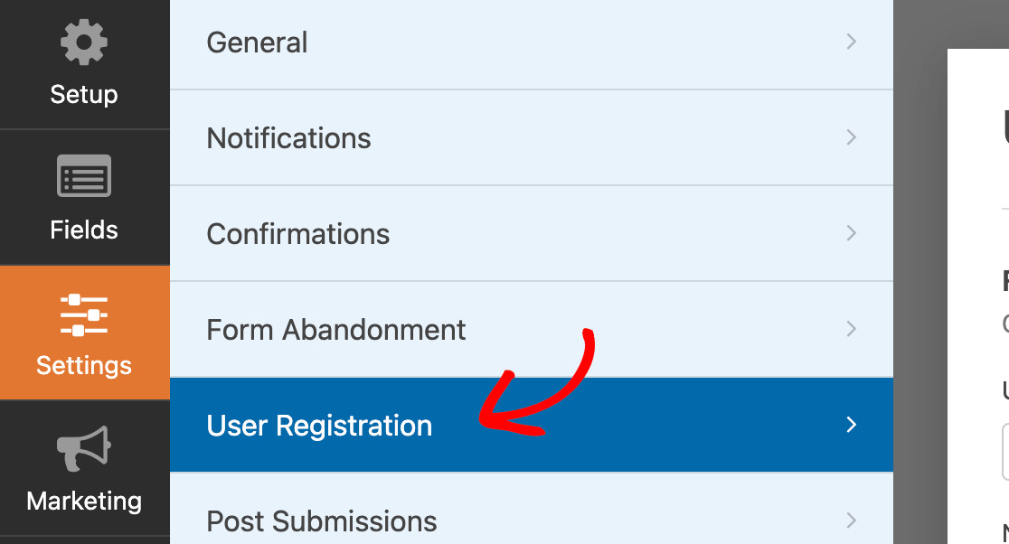 user registration