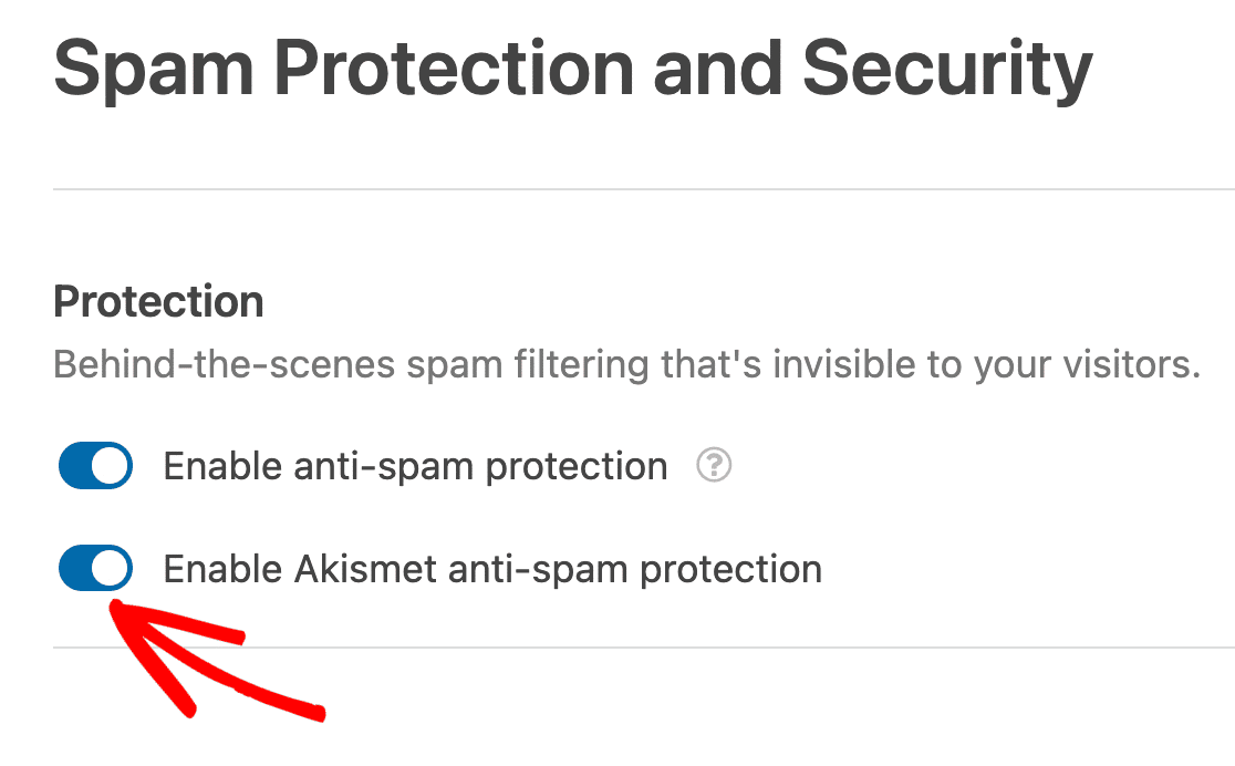 Enable Akismet spam protection