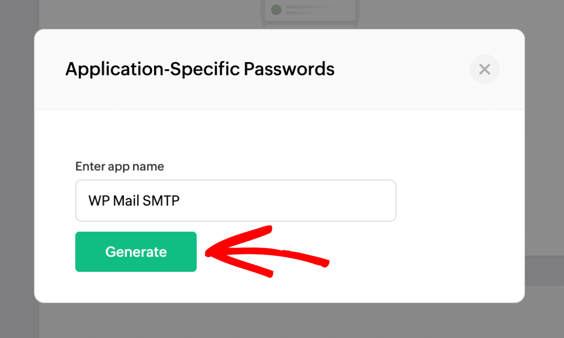Enter app name and click generate